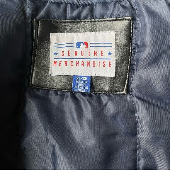 Yankees Vintage Genuine Merchandise PVC Leather Stadium Bomber Jacket Men’s XL - Picture 10 of 13